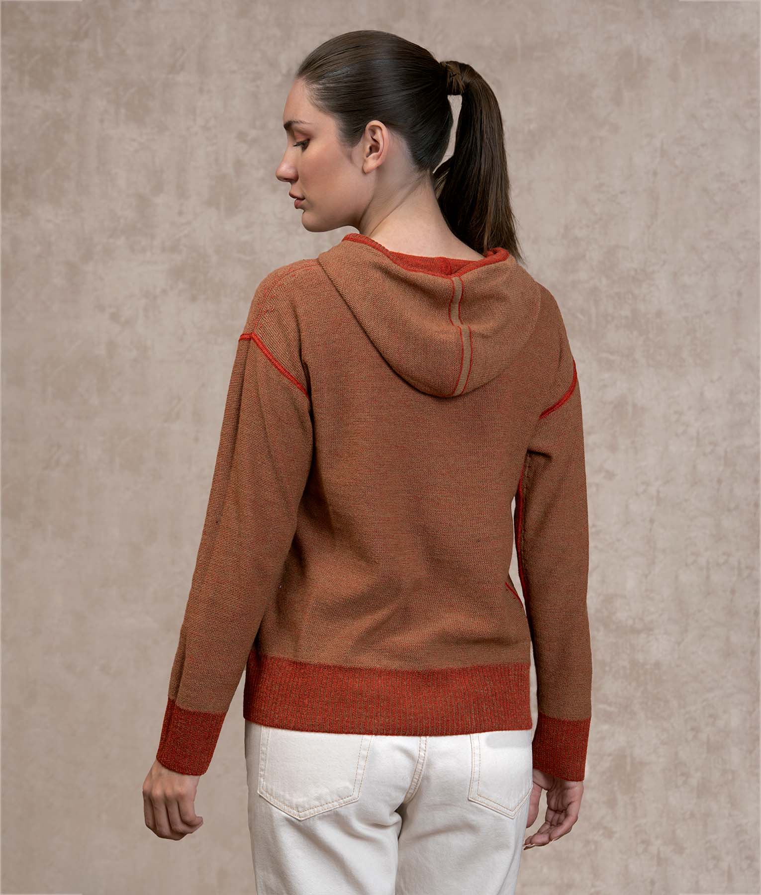 Oversize Sweater - Mocha And Bossa Nova Bisque - Image 8
