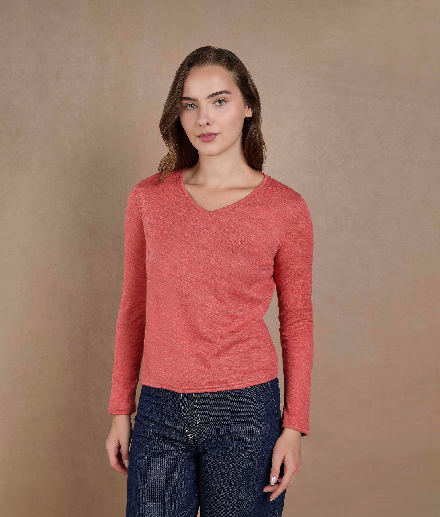 Peach Bloom V-Neck Reversible Sweater - Image 3