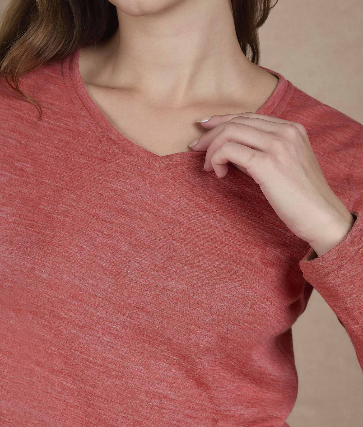 Peach Bloom V-Neck Reversible Sweater - Image 4