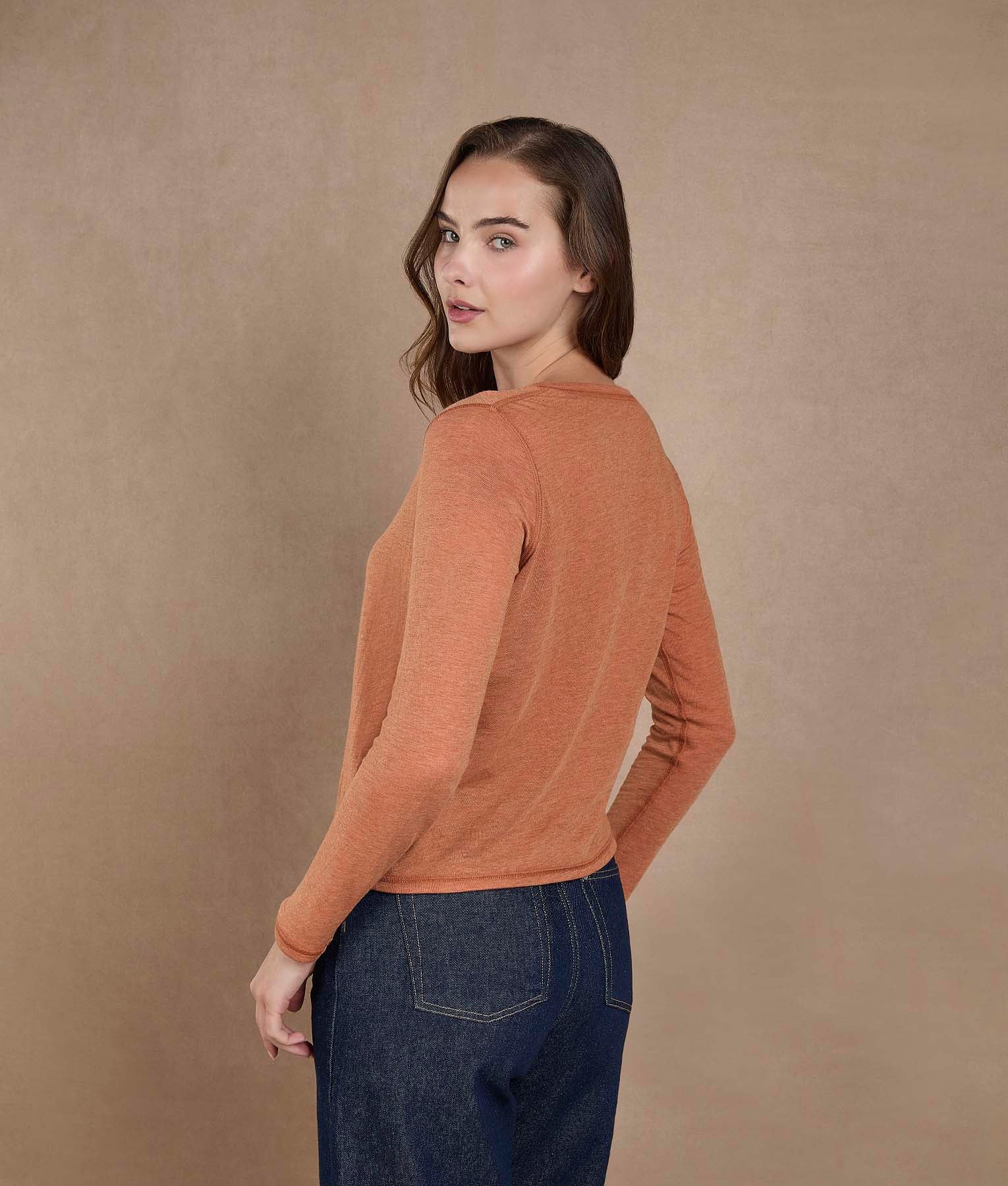 Peach Bloom V-Neck Reversible Sweater - Image 5
