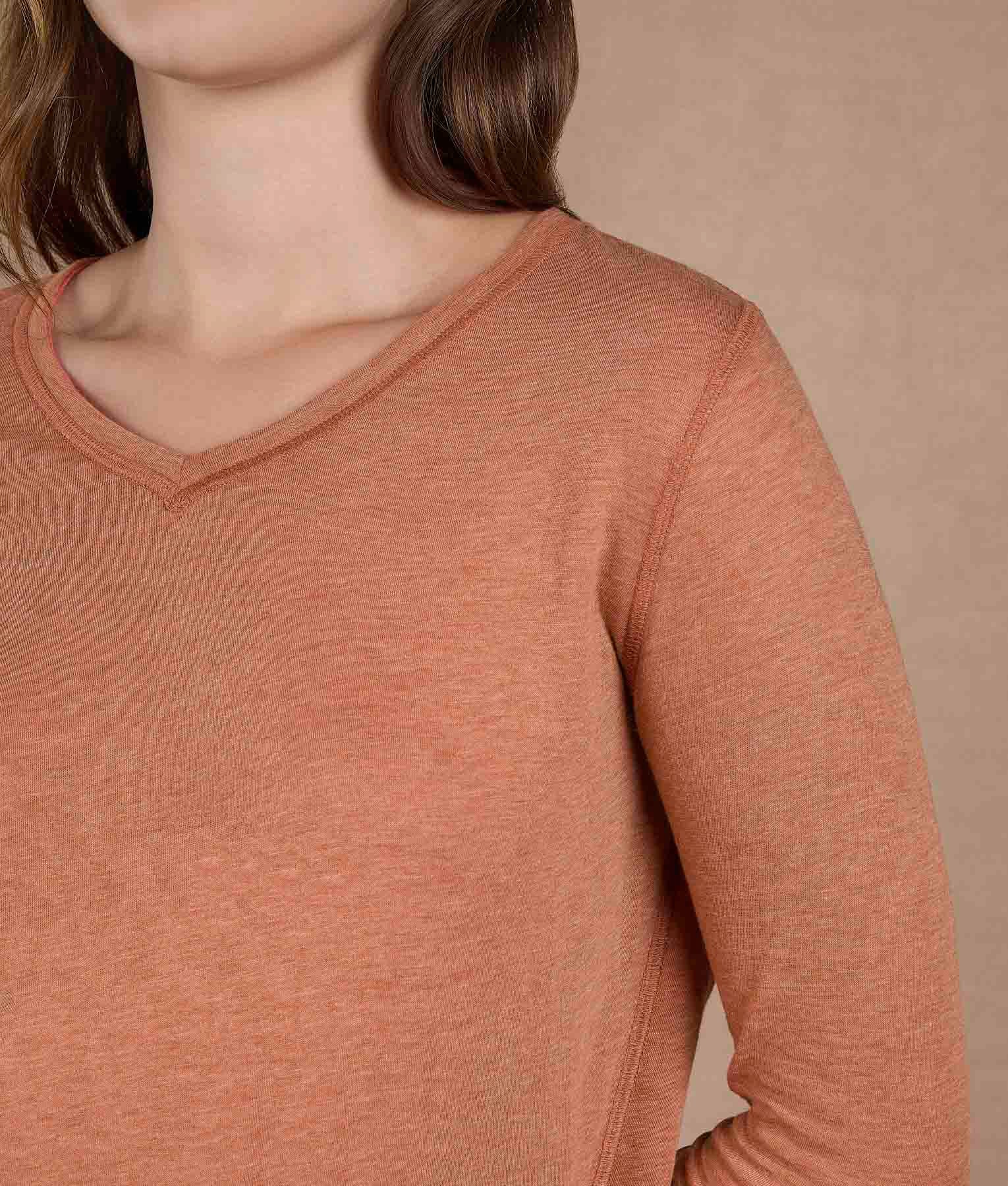 Peach Bloom V-Neck Reversible Sweater - Image 6