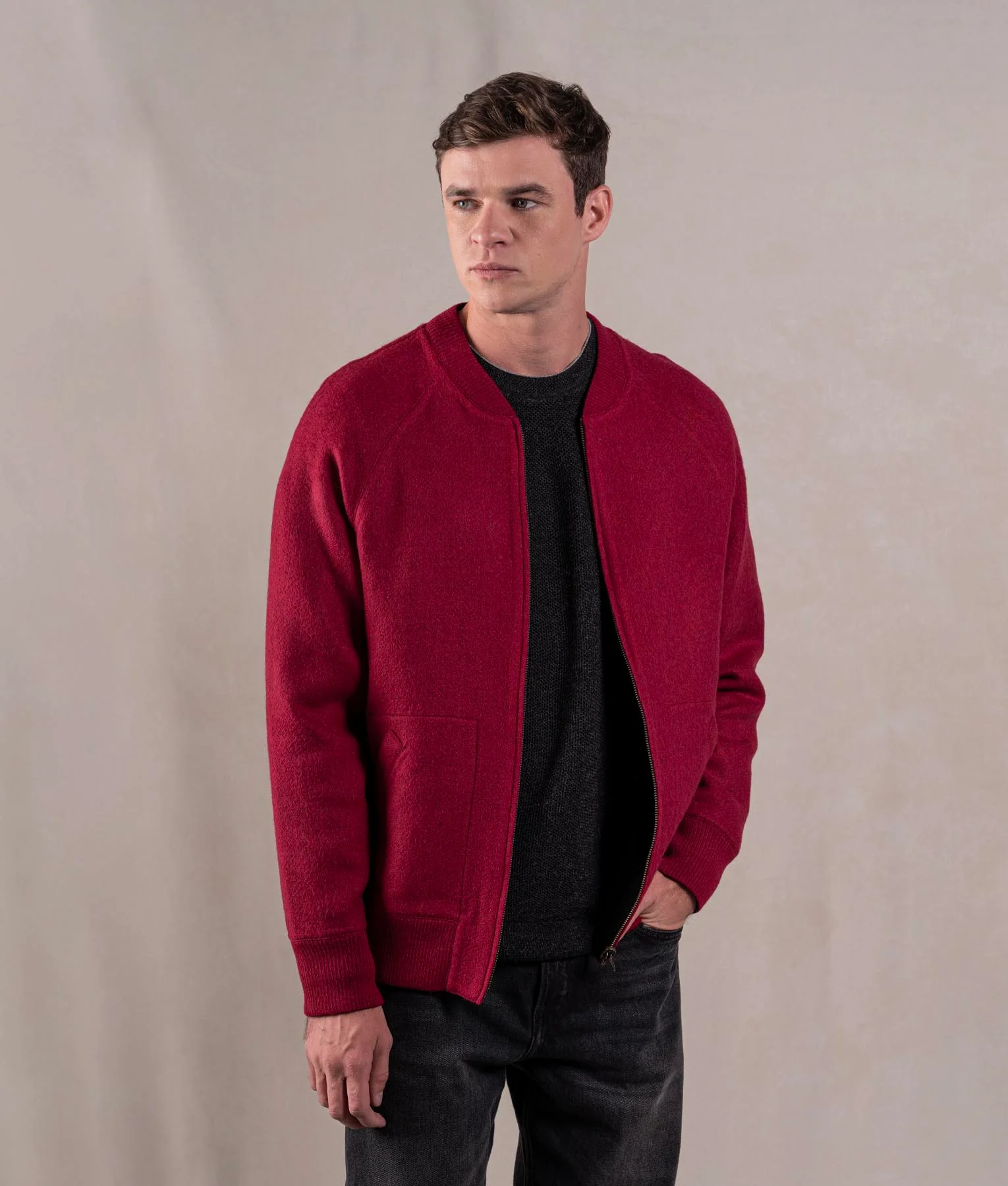 Reversible Bomber Jacket - Black And Red - Image 5
