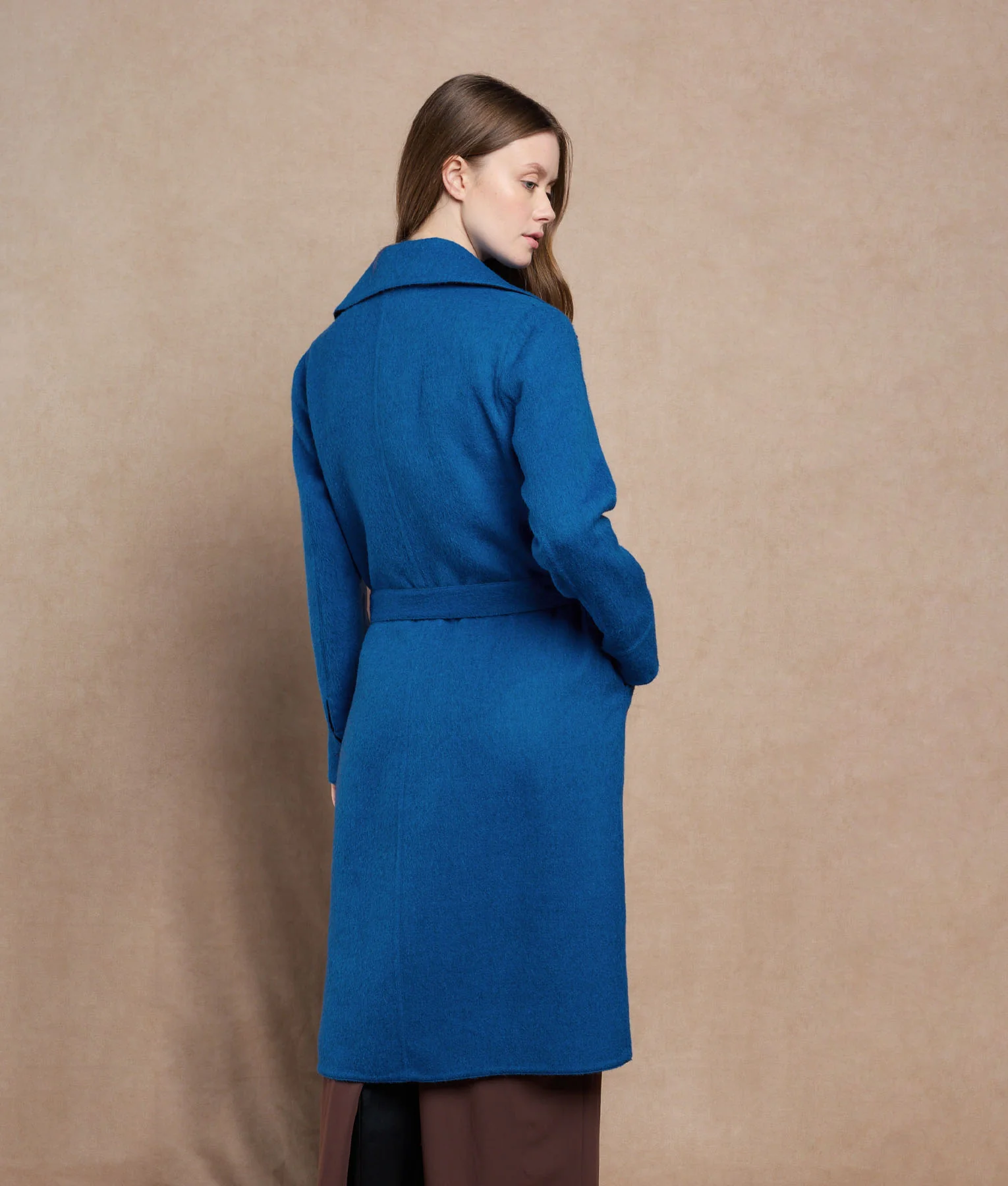 Reversible Oversized Belted Coat - Petrol Blue Y Dark Charcoal - Image 3