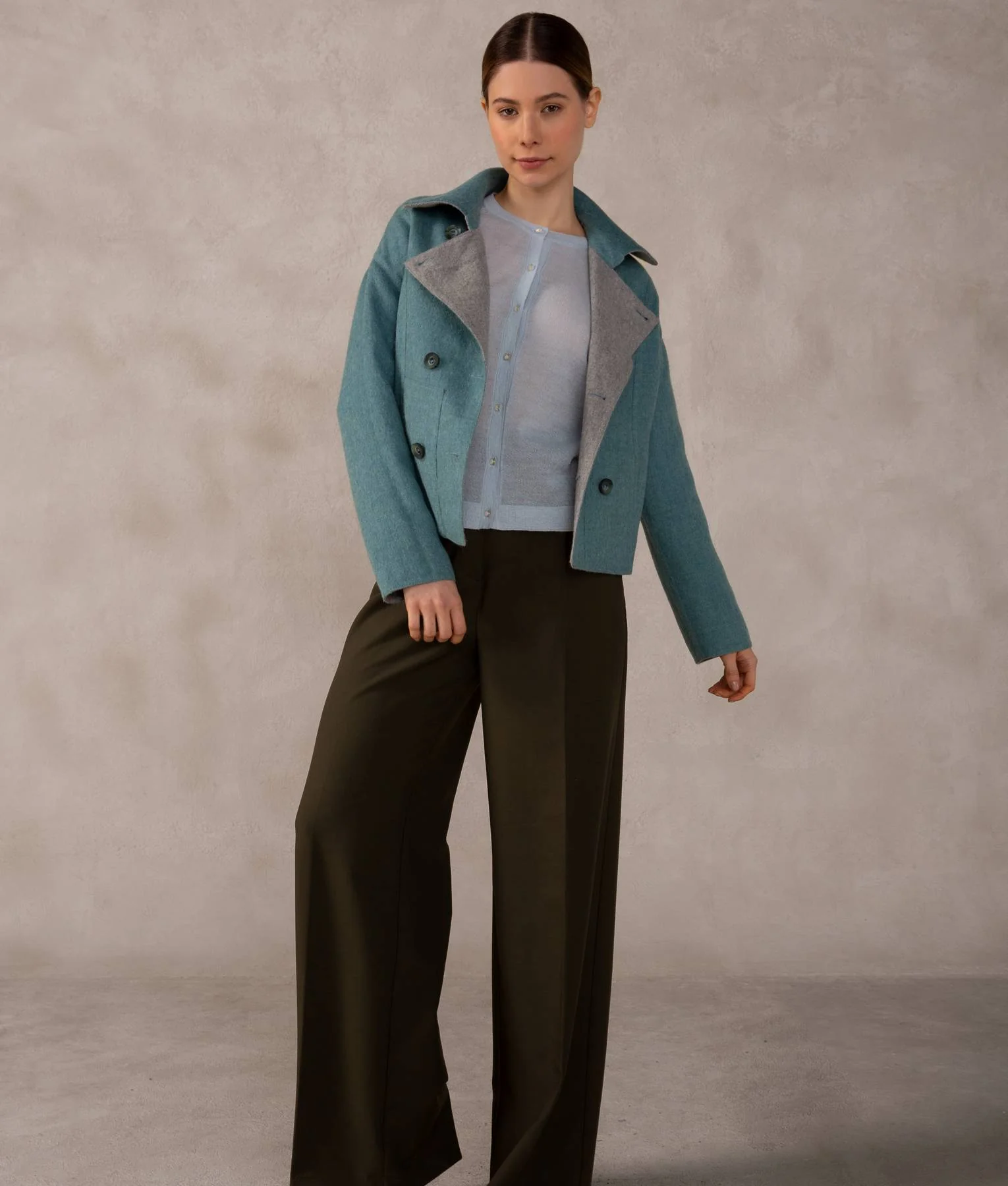 Reversible Baby Alpaca Short Jacket - Image 11