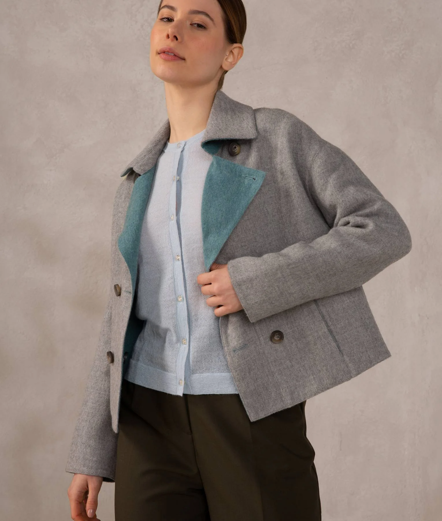 Reversible Baby Alpaca Short Jacket - Image 6