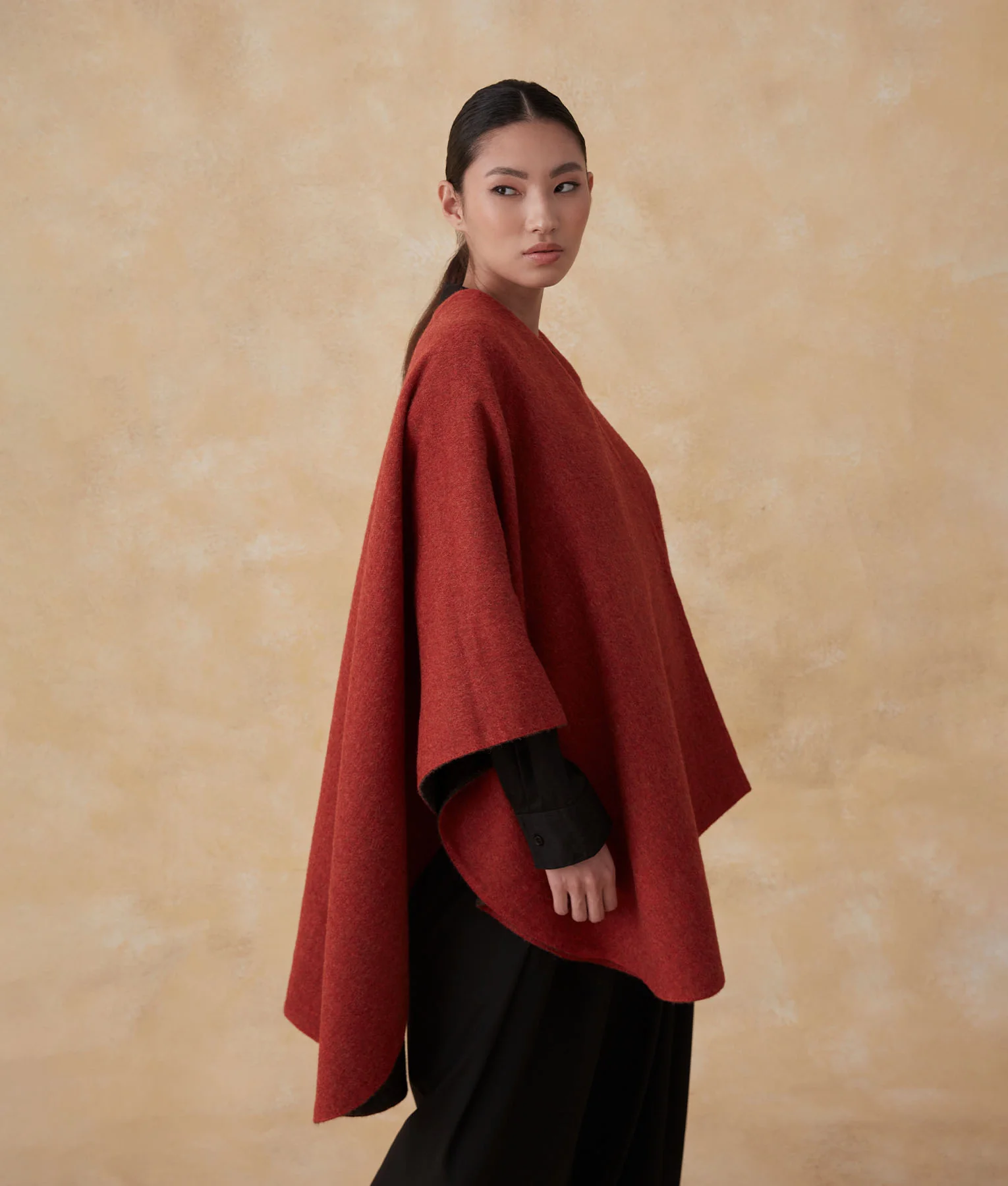 Reversible Soft Cape - Frost Gray And Mars Red - Image 5