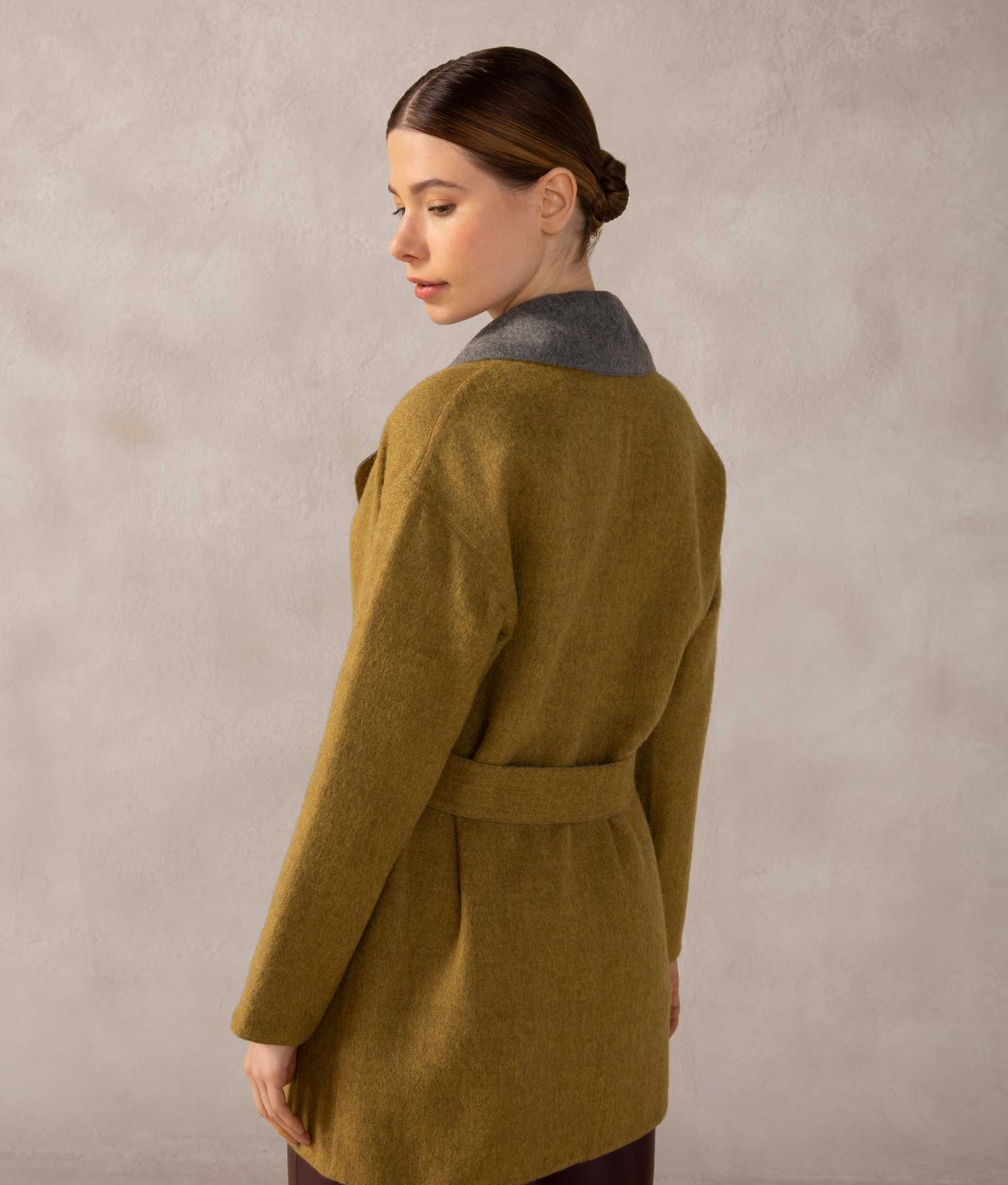 Reversible Wrap Coat - Gadget Gray And Olivenite - Image 5