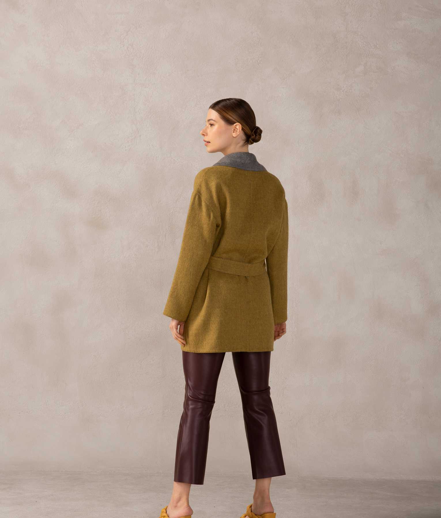 Reversible Wrap Coat - Gadget Gray And Olivenite - Image 6