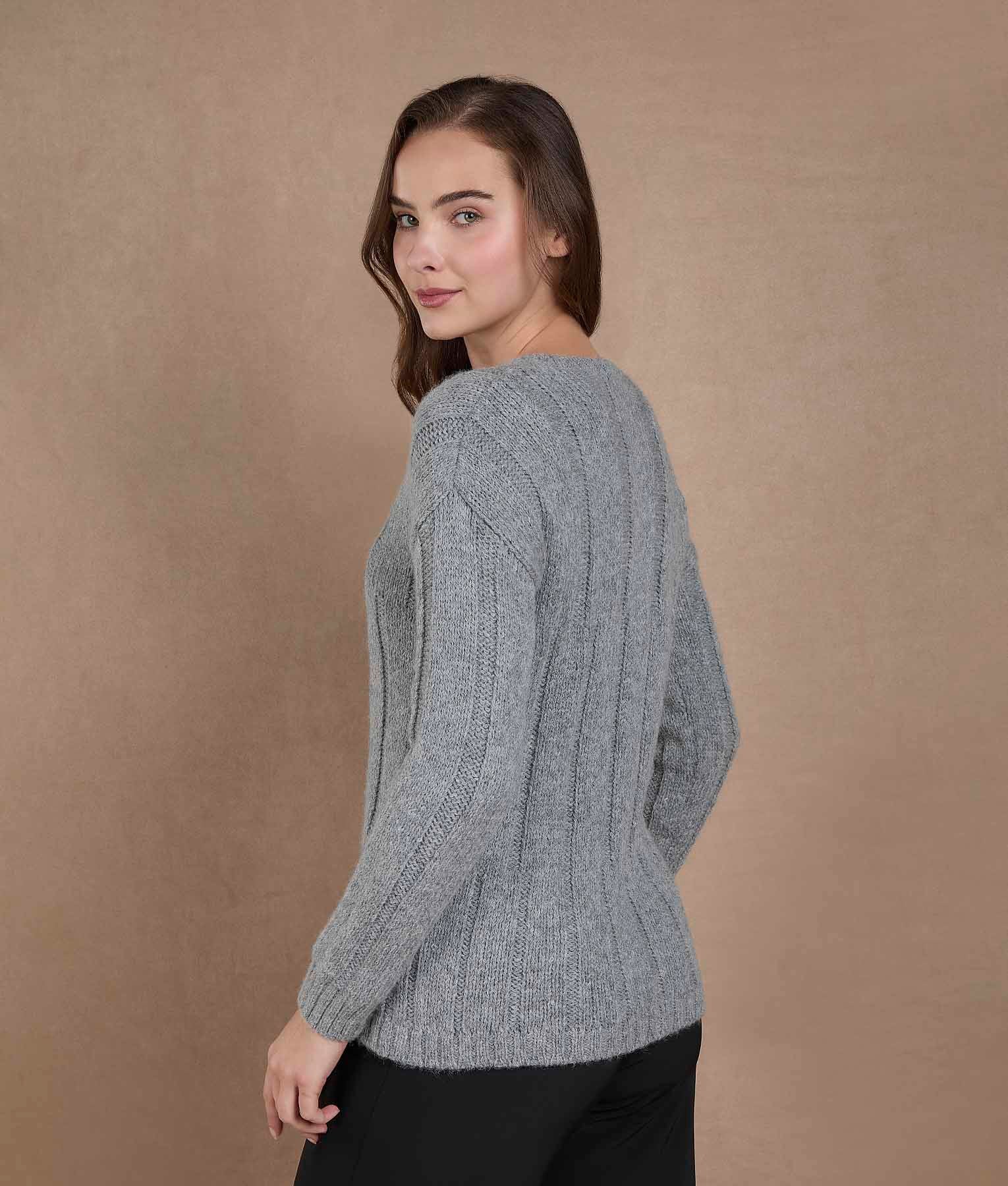 Silver Gray Classic Sweater - Image 3
