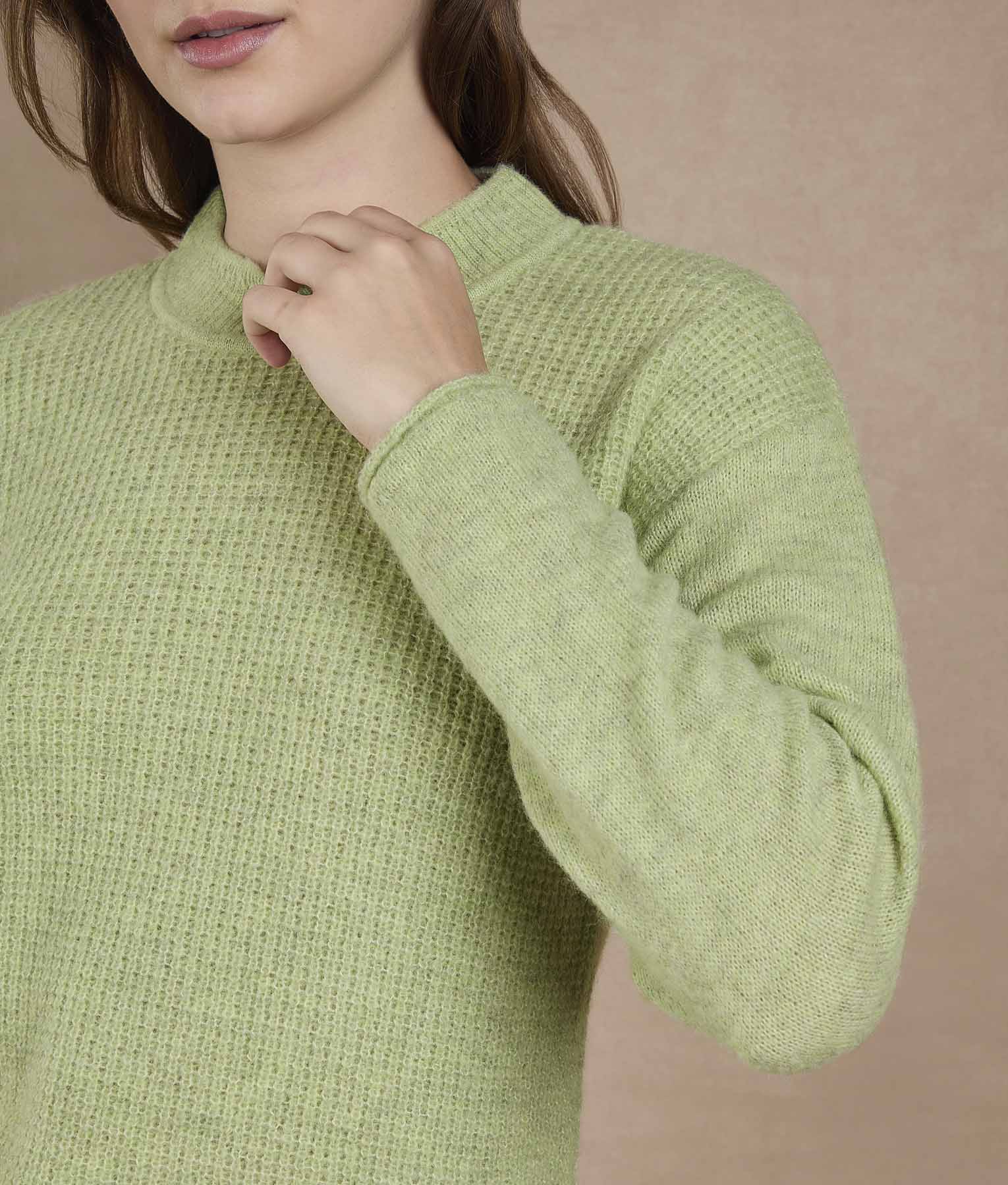 Mock Neck Sweater - Sap Green - Image 2