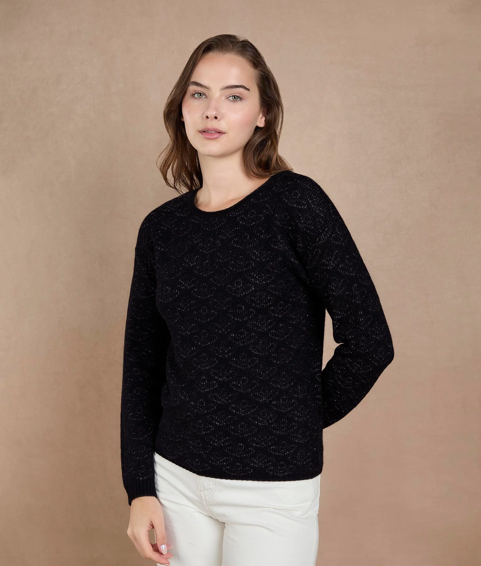 Sweater Floral Negro