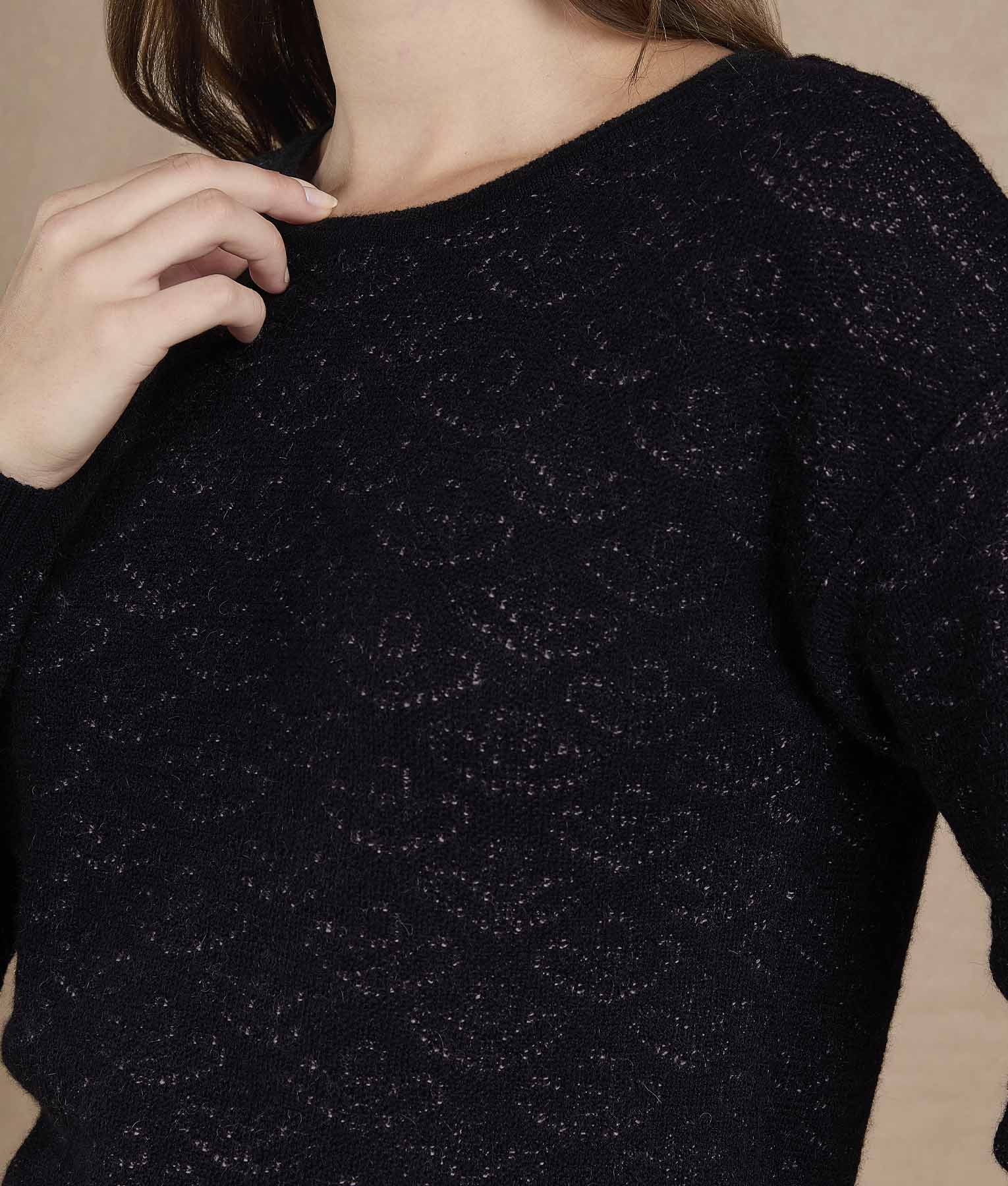 Sweater Floral Negro - Image 2