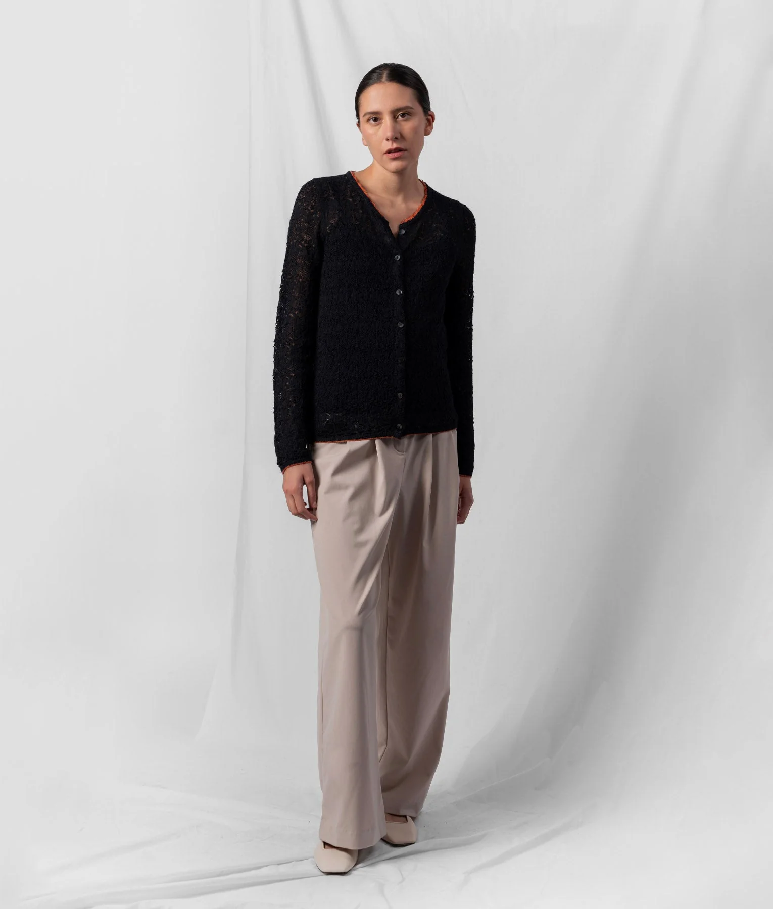 The 30'S Lacy Cardigan - Chambray Blue And Mirage Blue - Image 3